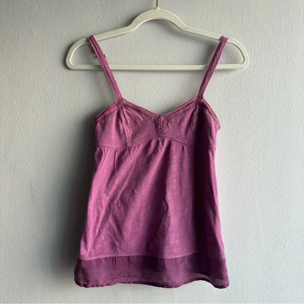 Vintage American Eagle Babydoll Silk Lace Trim Sweetheart Neckline Camis Purple - Picture 5 of 11